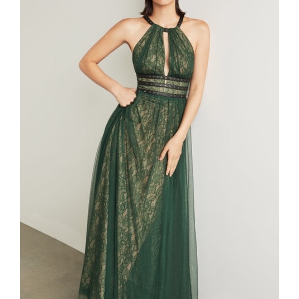 BCBGMAXAZRIA Jasmina Evening Dress Lace Halter